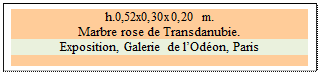 Zone de Texte: h.0,52x0,30x0,20 m.  
Marbre rose de Transdanubie. 
Exposition, Galerie de lOdon, Paris

